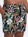 Ombre Clothing Černo-zelené pánské plavky s tropickým vzorem Ombre Clothing
