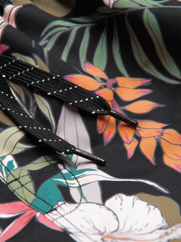 Ombre Clothing Černo-zelené pánské plavky s tropickým vzorem Ombre Clothing