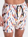 Ombre Clothing Oranžovo-bílé pánské vzorované plavky Ombre Clothing