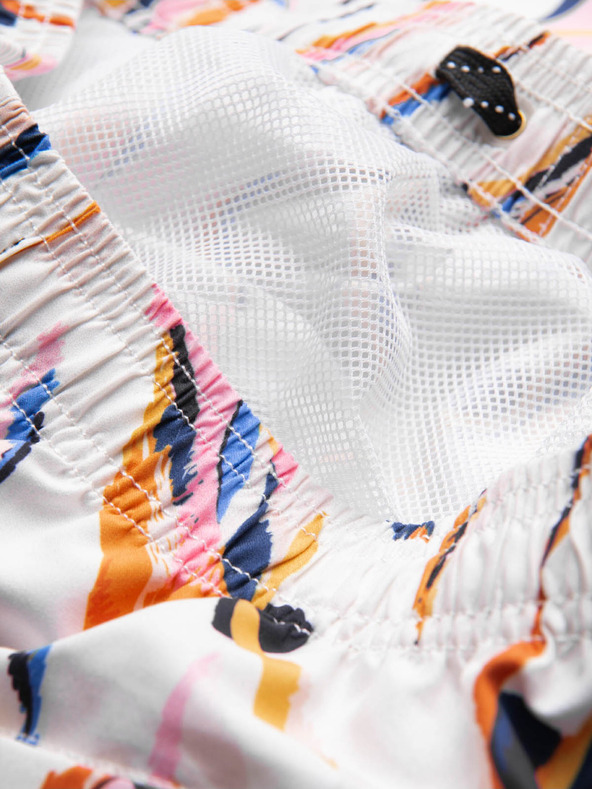 Ombre Clothing Oranžovo-bílé pánské vzorované plavky Ombre Clothing