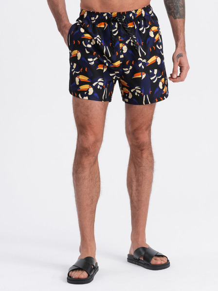 Ombre Clothing Oranžovo-modré pánské vzorované plavky Ombre Clothing Toucan