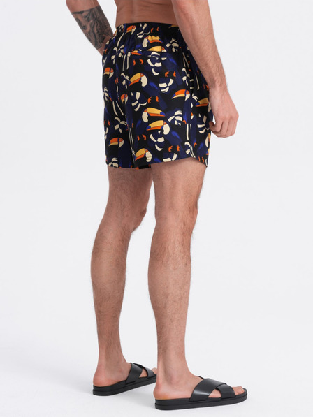 Ombre Clothing Oranžovo-modré pánské vzorované plavky Ombre Clothing Toucan