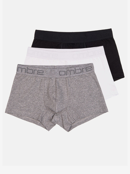 Ombre Clothing Sada tří pánských boxerek v šedé, bílé a černé barvě Ombre Clothing