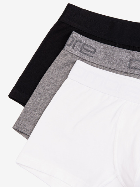 Ombre Clothing Sada tří pánských boxerek v šedé, bílé a černé barvě Ombre Clothing