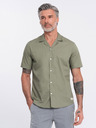 Ombre Clothing Khaki pánská košile s krátkým rukávem Ombre Clothing