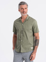 Ombre Clothing Khaki pánská košile s krátkým rukávem Ombre Clothing