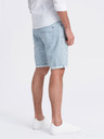 Ombre Clothing Světle modré pánské proužkované džínové kraťasy Ombre Clothing