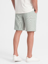 Ombre Clothing Světle zelené pánské kraťasy s příměsí lnu Ombre Clothing