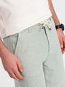 Ombre Clothing Světle zelené pánské kraťasy s příměsí lnu Ombre Clothing