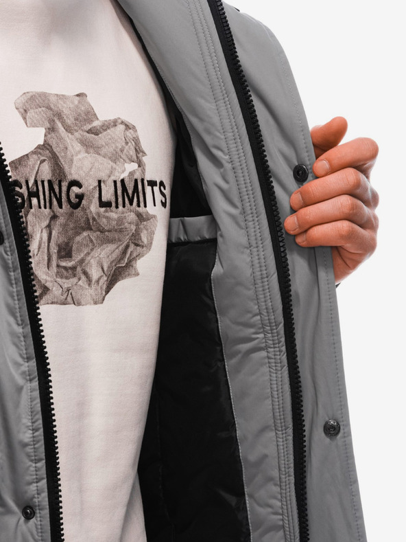 Edoti Šedá pánská zimní bunda Edoti