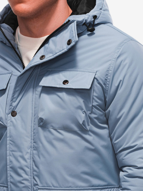Edoti Světle modrá pánská zimní bunda Edoti
