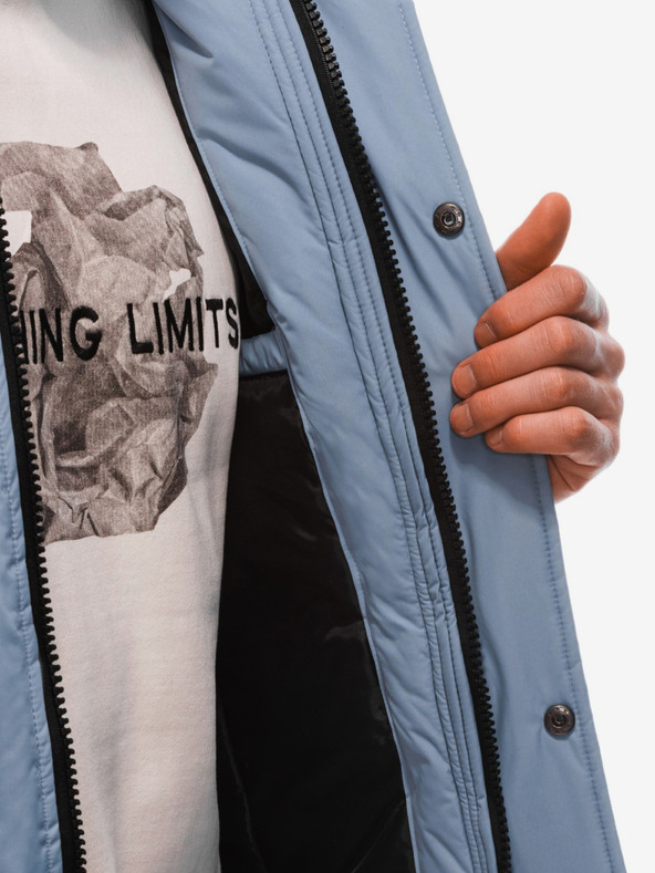 Edoti Světle modrá pánská zimní bunda Edoti