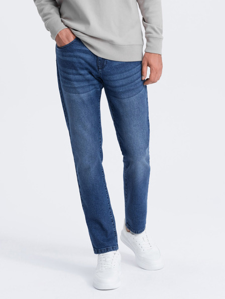Ombre Clothing Modré pánské slim fit džíny Ombre Clothing