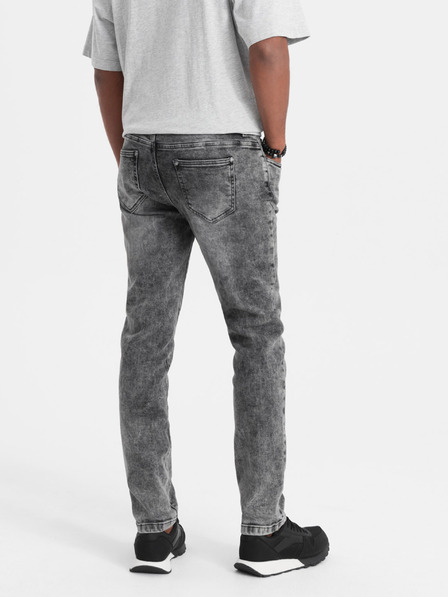 Ombre Clothing Šedé pánské slim fit džíny Ombre Clothing