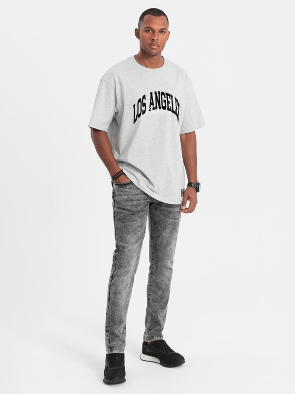 Ombre Clothing Šedé pánské slim fit džíny Ombre Clothing