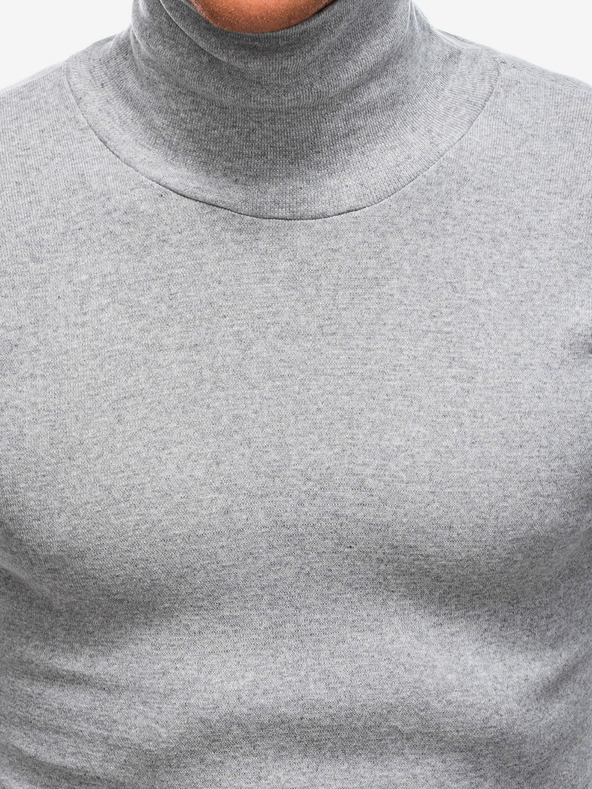 Edoti Šedý pánský svetr s rolákem Edoti