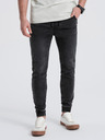 Ombre Clothing Tmavě šedé pánské slim fit džíny Ombre Clothing
