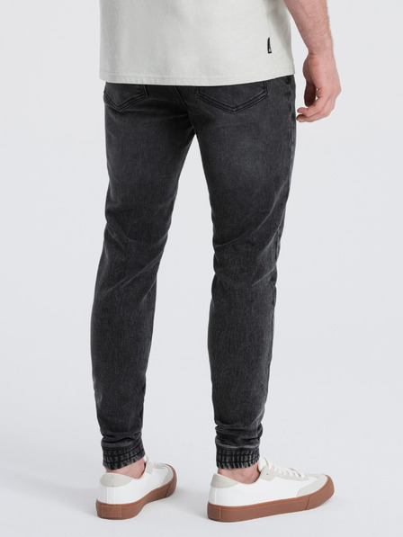 Ombre Clothing Tmavě šedé pánské slim fit džíny Ombre Clothing