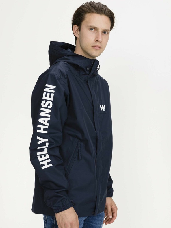 Helly Hansen Tmavě modrá pánská voděodolná lehká bunda s kapucí HELLY HANSEN Ervik