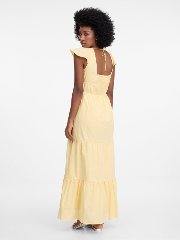 Orsay Žluté dámské maxišaty ORSAY