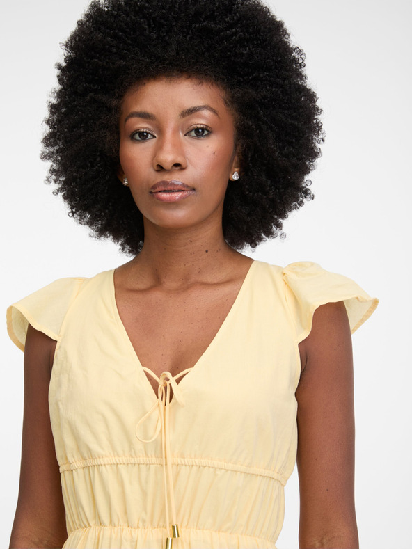 Orsay Žluté dámské maxišaty ORSAY