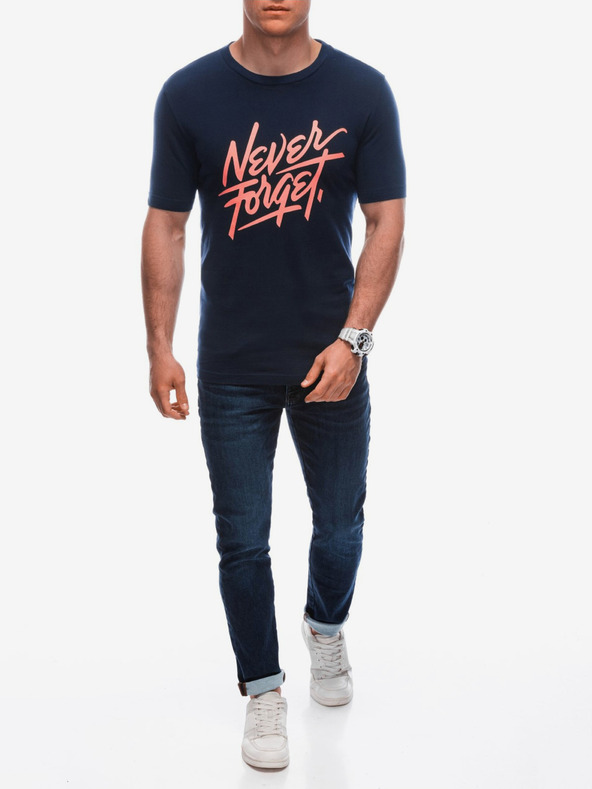 Edoti Tmavě modré pánské tričko s nápisem Edoti