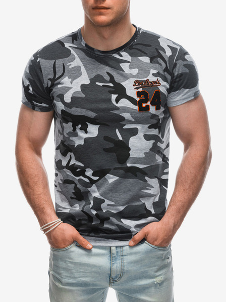 Edoti Tmavě šedé pánské army tričko Edoti