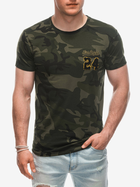 Edoti Tmavě zelené pánské army tričko Edoti