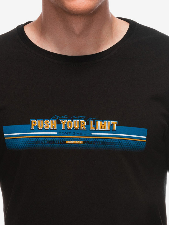 Edoti Černé pánské tričko s potiskem Edoti