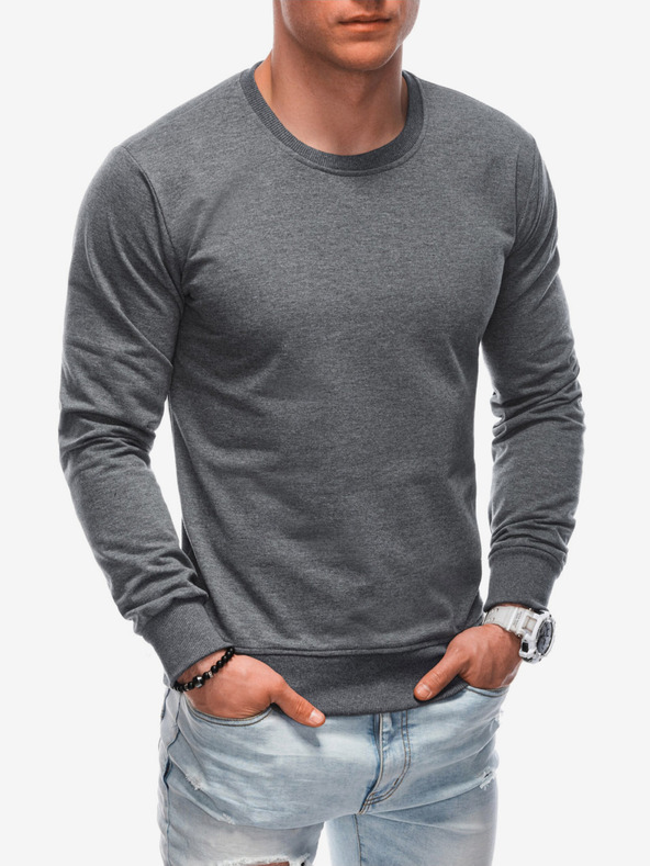 Edoti Tmavě šedá pánská basic mikina Edoti