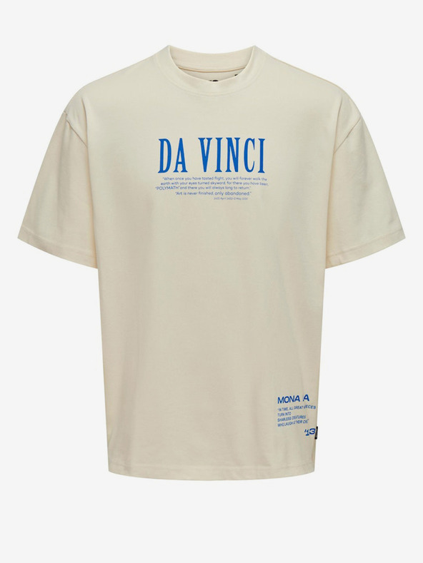 ONLY & SONS Krémové pánské oversize tričko ONLY & SONS Vinci