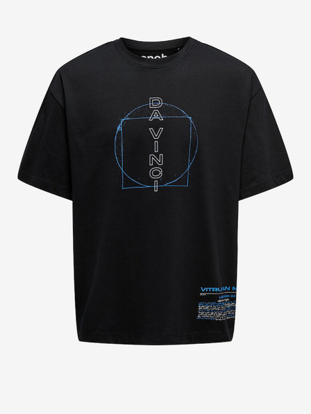 ONLY & SONS Černé pánské oversize tričko ONLY & SONS Vinci