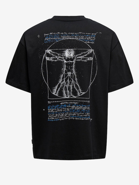 ONLY & SONS Černé pánské oversize tričko ONLY & SONS Vinci