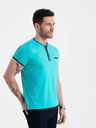 Ombre Clothing Tyrkysové pánské tričko s knoflíky Ombre Clothing