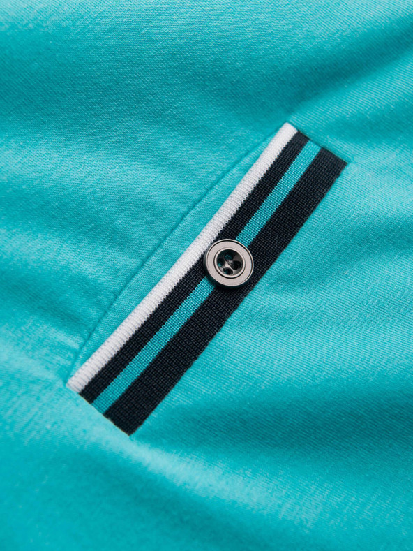 Ombre Clothing Tyrkysové pánské tričko s knoflíky Ombre Clothing