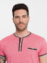 Ombre Clothing Starorůžové pánské tričko s knoflíky Ombre Clothing