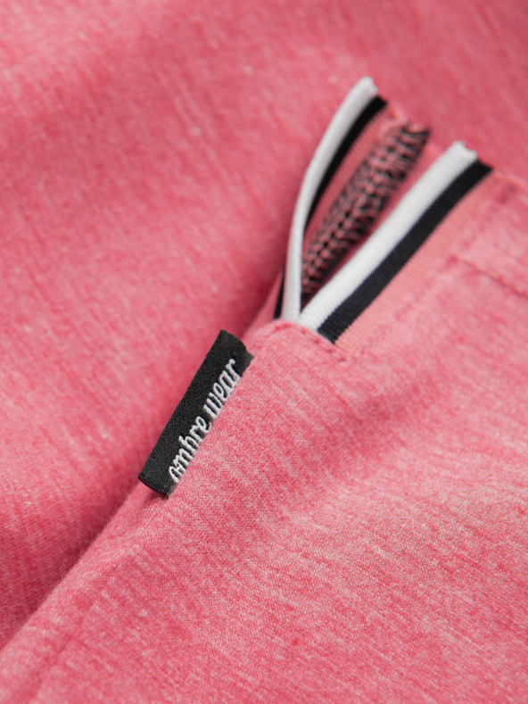 Ombre Clothing Starorůžové pánské tričko s knoflíky Ombre Clothing