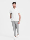 Ombre Clothing Bílé pánské polo tričko Ombre Clothing