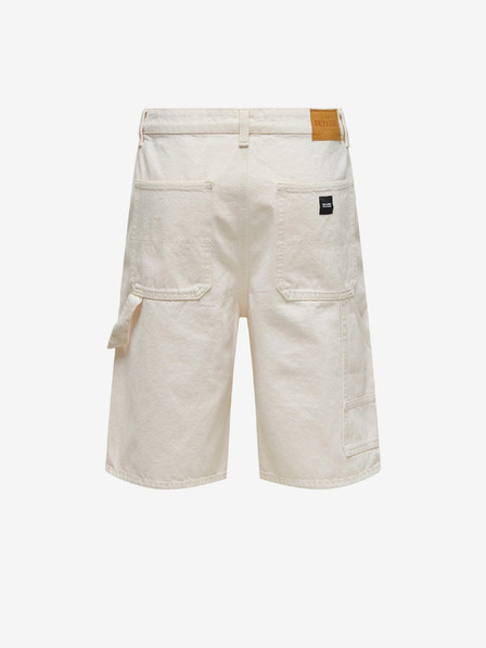 ONLY & SONS Krémové pánské džínové kraťasy s kapsami ONLY & SONS Edge