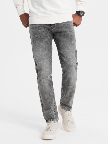 Ombre Clothing Šedé pánské straight fit džíny Ombre Clothing