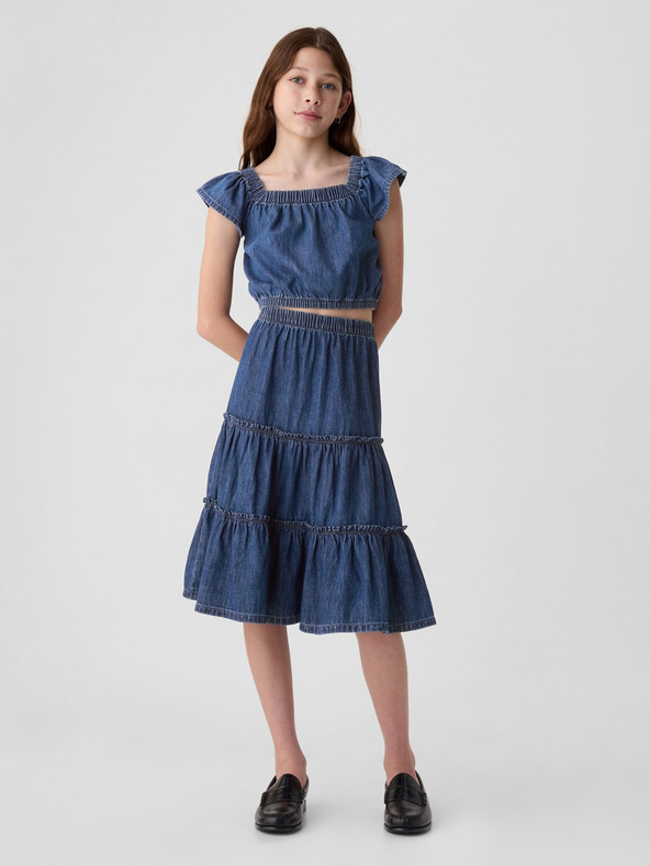 GAP Dětská džínová midi sukně GAP