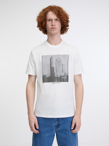 Armani Exchange Bílé pánské tričko Armani Exchange
