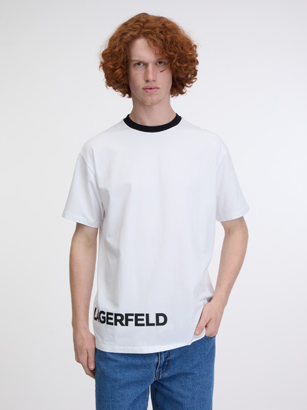 Karl Lagerfeld Bílé pánské tričko KARL LAGERFELD