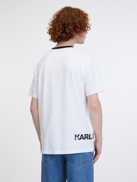 Karl Lagerfeld Bílé pánské tričko KARL LAGERFELD