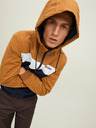 Jack & Jones Hnědo-modrá pánská lehká bunda s kapucí Jack & Jones Rush