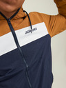 Jack & Jones Hnědo-modrá pánská lehká bunda s kapucí Jack & Jones Rush