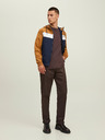 Jack & Jones Hnědo-modrá pánská lehká bunda s kapucí Jack & Jones Rush