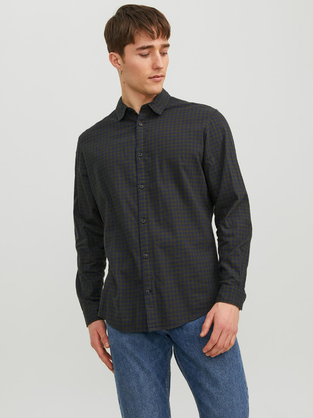 Jack & Jones Tmavě zelená pánská kostkovaná košile Jack & Jones Gingham