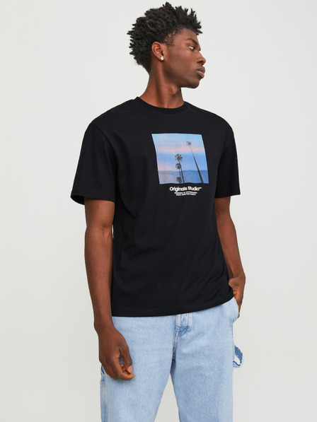 Jack & Jones Černé pánské tričko Jack & Jones Vesterbro