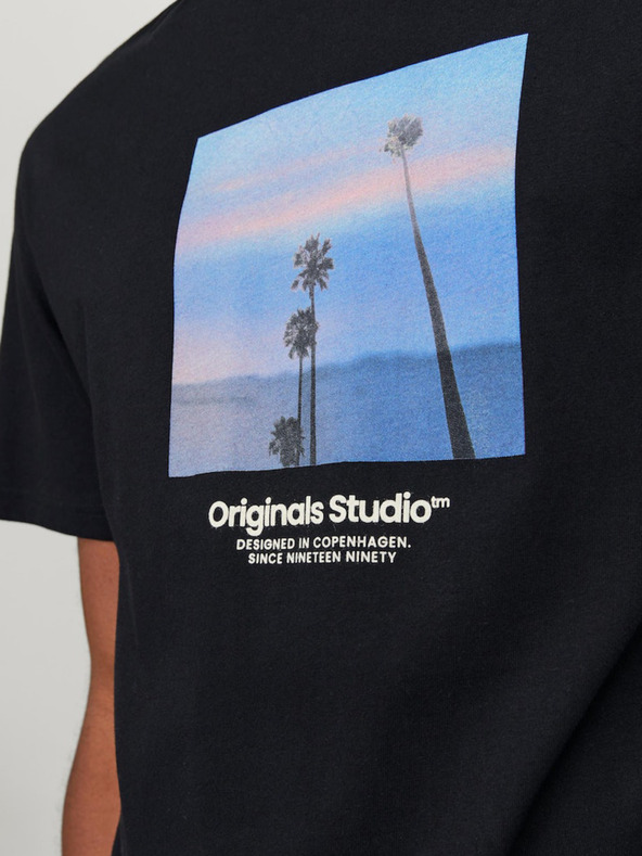 Jack & Jones Černé pánské tričko Jack & Jones Vesterbro